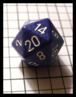 Dice : Dice - 20D - Chessex Purple with Dark Blue Speckles with White Numerals - Ebay June 2010